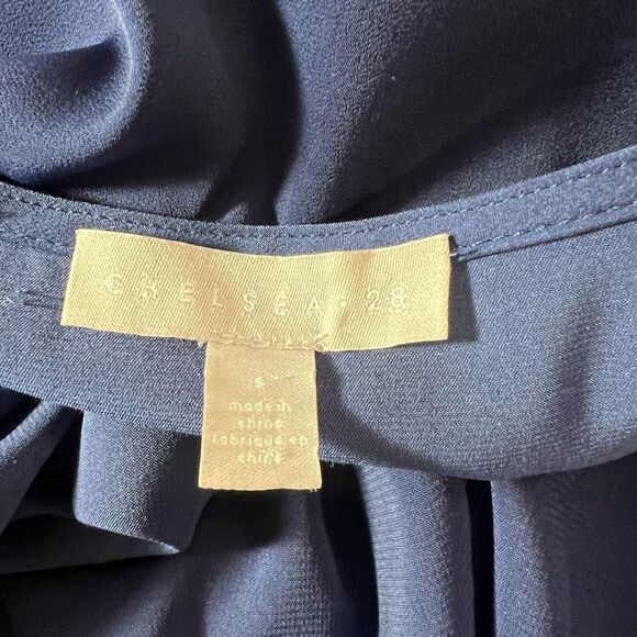 Chelsea28 navy true wrap flutter dress - Picture 8 of 11